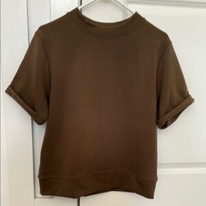 OAK + FORT Brown Short Sleeve Top